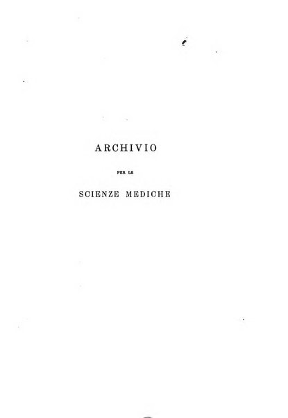 Archivio per le scienze mediche