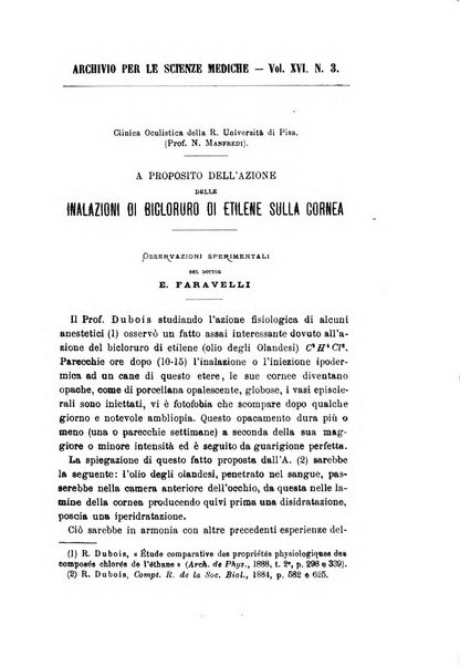 Archivio per le scienze mediche