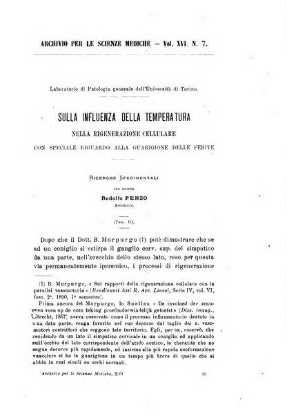 Archivio per le scienze mediche