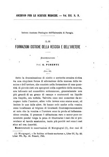 Archivio per le scienze mediche