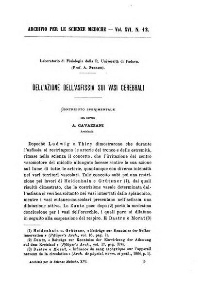 Archivio per le scienze mediche