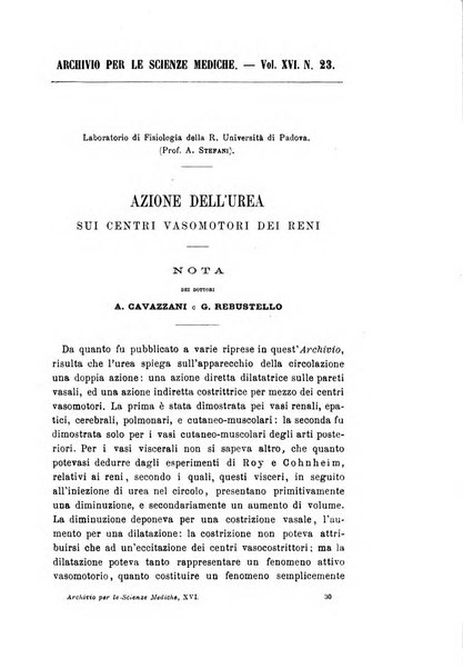 Archivio per le scienze mediche