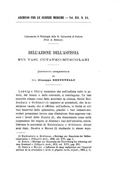 Archivio per le scienze mediche