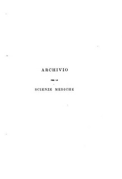 Archivio per le scienze mediche