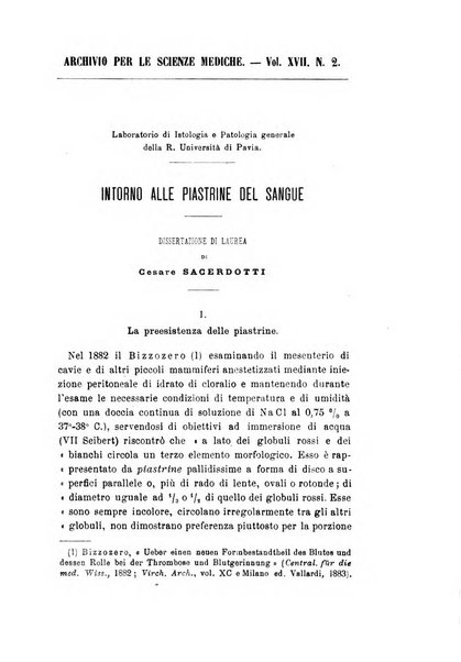 Archivio per le scienze mediche