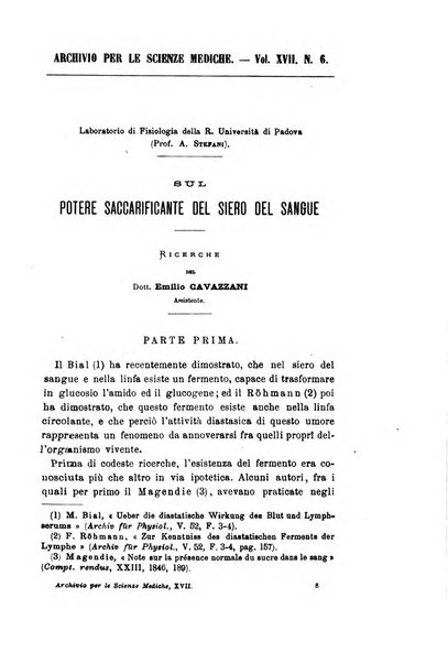 Archivio per le scienze mediche