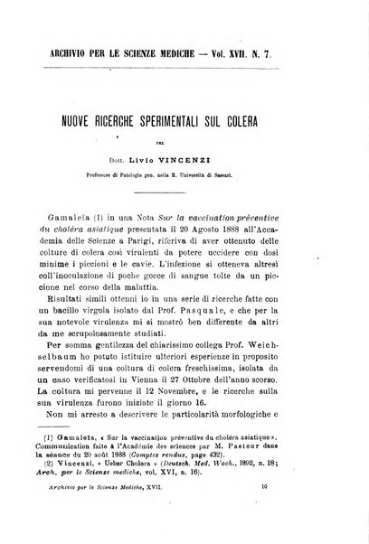 Archivio per le scienze mediche