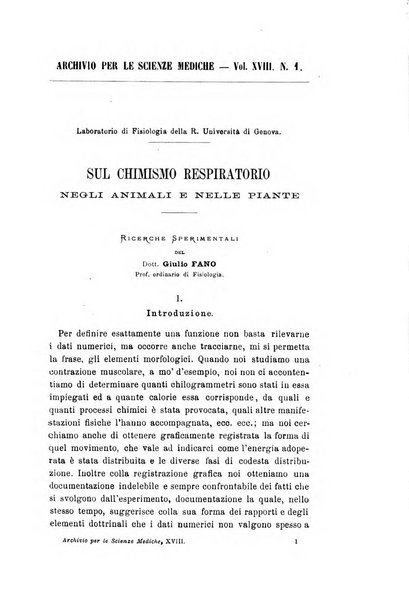 Archivio per le scienze mediche