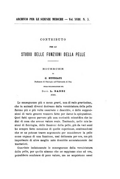 Archivio per le scienze mediche