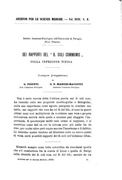 Archivio per le scienze mediche