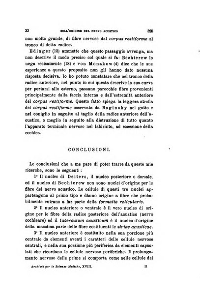 Archivio per le scienze mediche