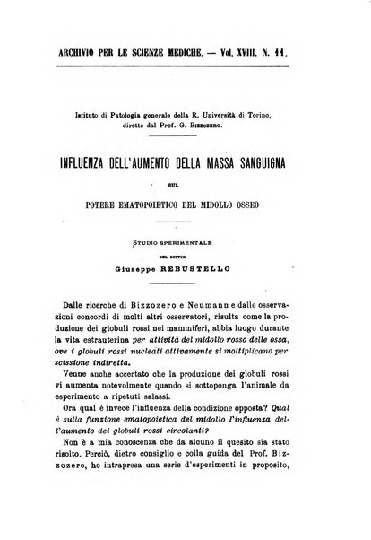 Archivio per le scienze mediche