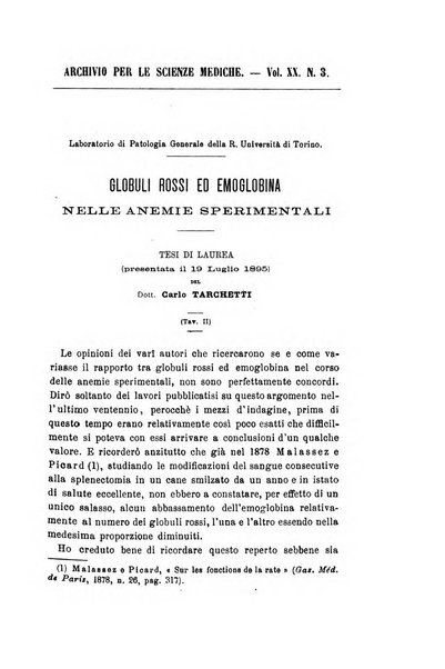 Archivio per le scienze mediche