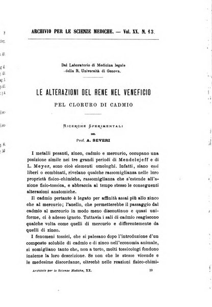 Archivio per le scienze mediche