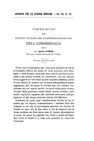 Archivio per le scienze mediche