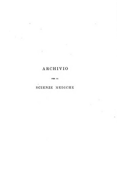 Archivio per le scienze mediche