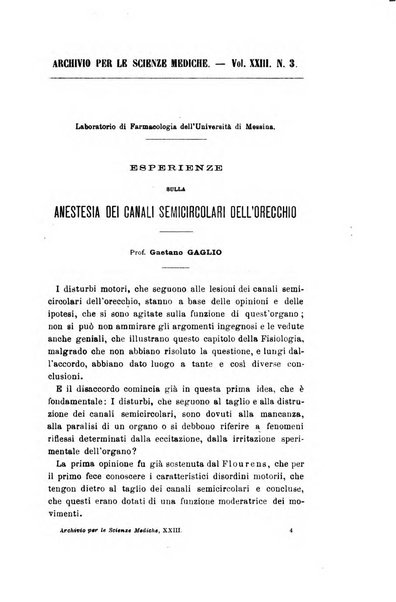 Archivio per le scienze mediche