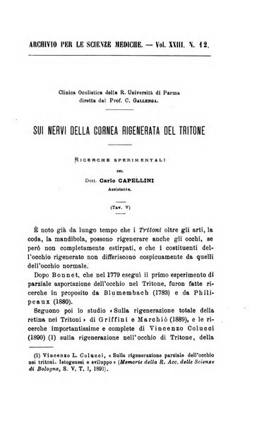 Archivio per le scienze mediche