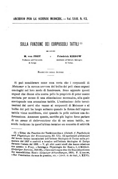 Archivio per le scienze mediche