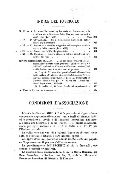 Archivio per le scienze mediche