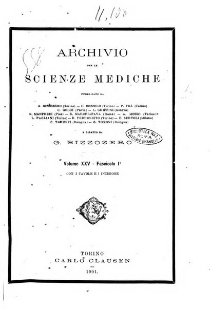 Archivio per le scienze mediche