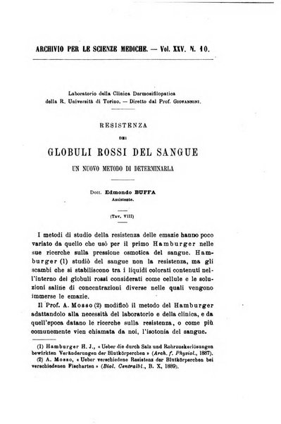 Archivio per le scienze mediche