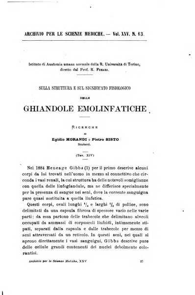 Archivio per le scienze mediche