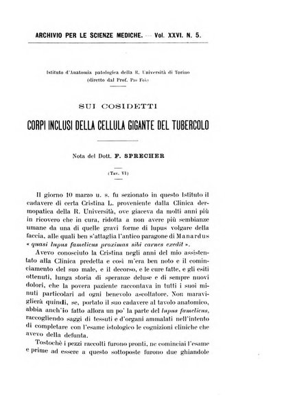 Archivio per le scienze mediche