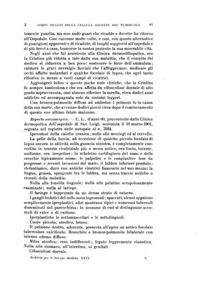 Archivio per le scienze mediche