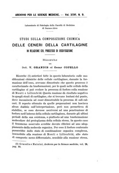 Archivio per le scienze mediche