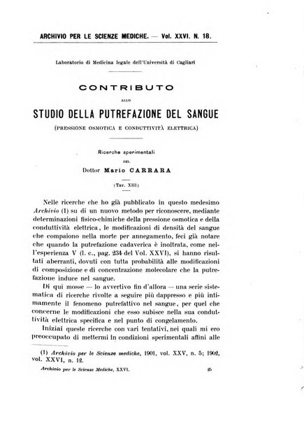 Archivio per le scienze mediche