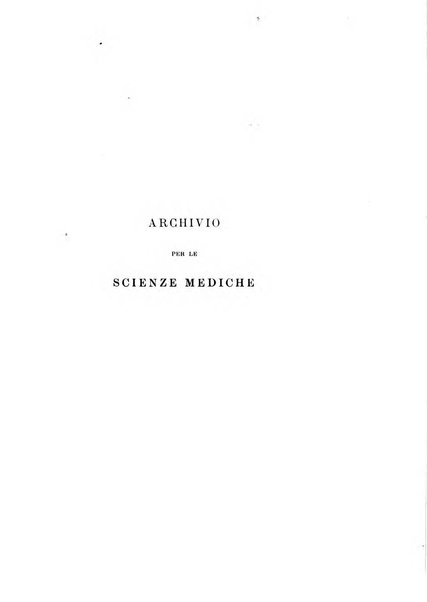 Archivio per le scienze mediche