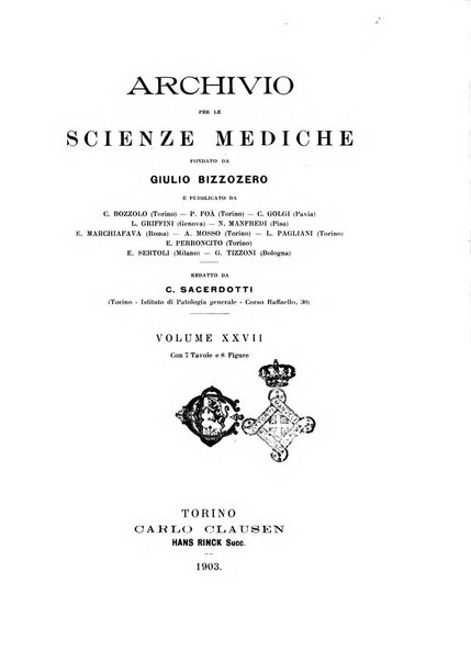 Archivio per le scienze mediche