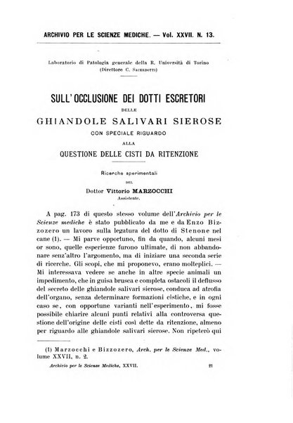 Archivio per le scienze mediche