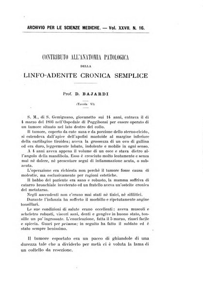 Archivio per le scienze mediche