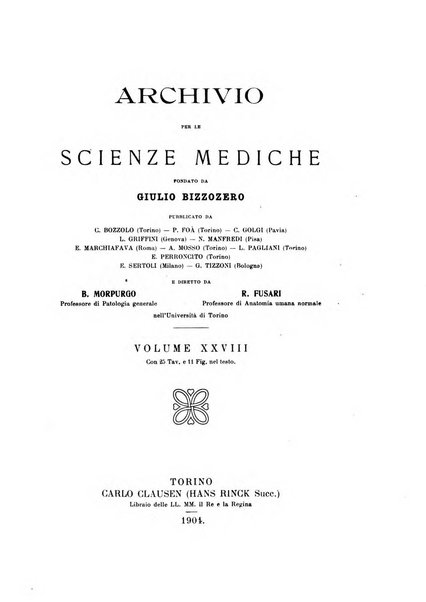 Archivio per le scienze mediche