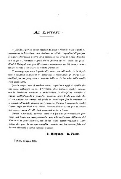 Archivio per le scienze mediche