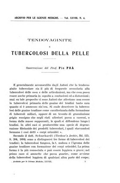 Archivio per le scienze mediche