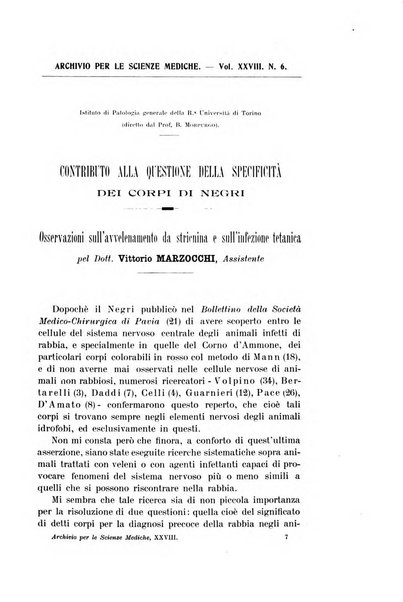 Archivio per le scienze mediche