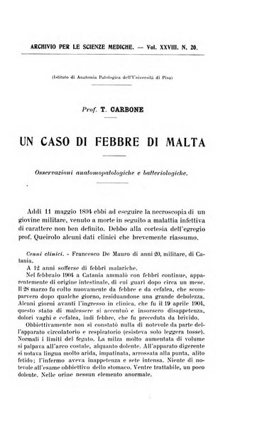 Archivio per le scienze mediche