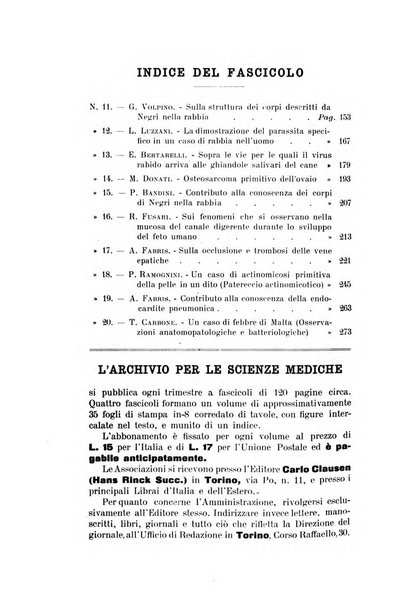 Archivio per le scienze mediche