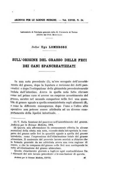 Archivio per le scienze mediche