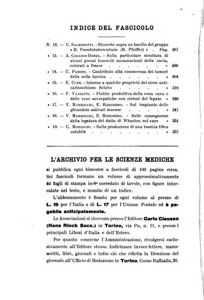 Archivio per le scienze mediche