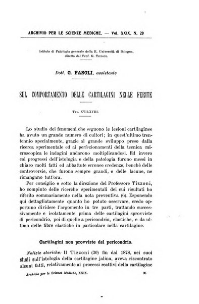 Archivio per le scienze mediche