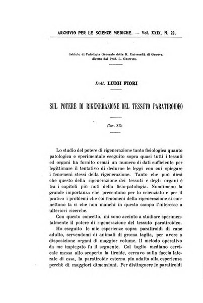 Archivio per le scienze mediche