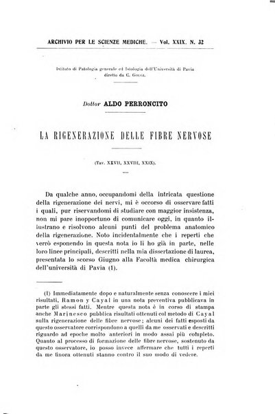 Archivio per le scienze mediche