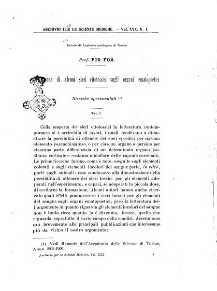 Archivio per le scienze mediche