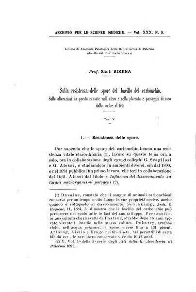 Archivio per le scienze mediche