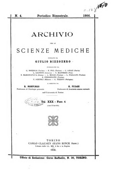 Archivio per le scienze mediche