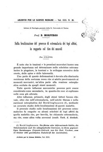 Archivio per le scienze mediche